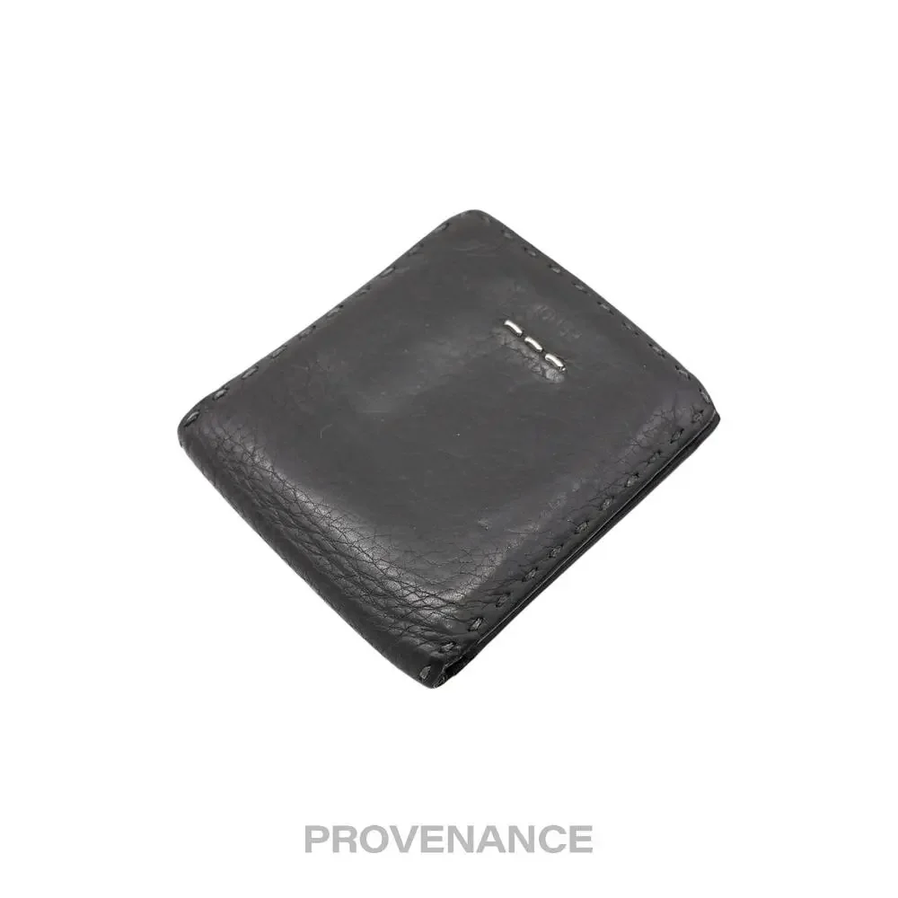 🔴 Fendi Selleria Bifold Wallet - Grey Roman Leather